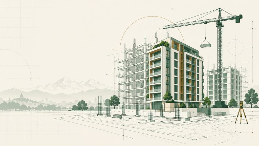 Modern property development under construction